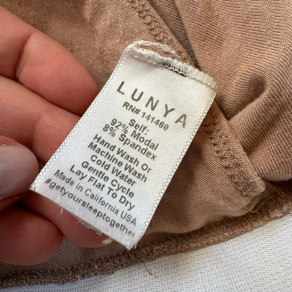 Lunya Well Rounded Bra Bralette Soft Modal Cotton Tan Beige Size Medium - Picture 8 of 11